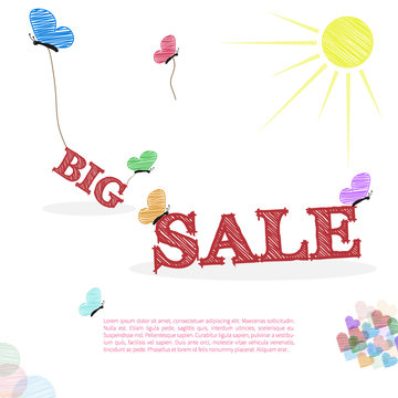 Big sale concept in doodle style