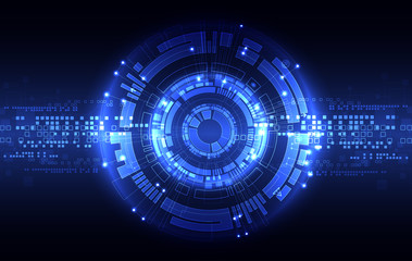 Abstract blue digital communication technology background.