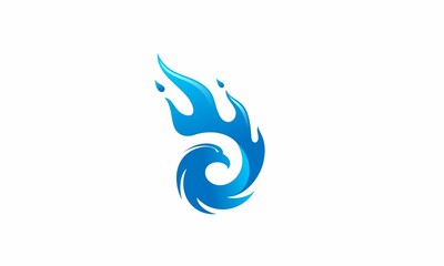 Fire Flame Bird abstract icon Logo 