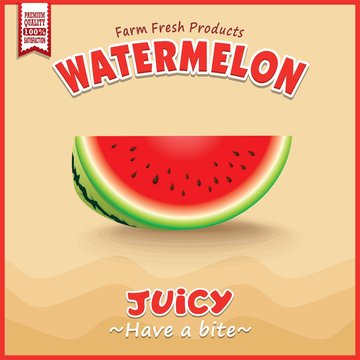Vintage Farm Fresh Watermelon poster design