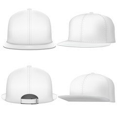 Set Layout of Male white rap cap. 