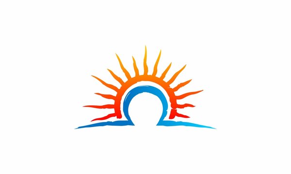 solar energy sunlight sunny abstract vector logo
