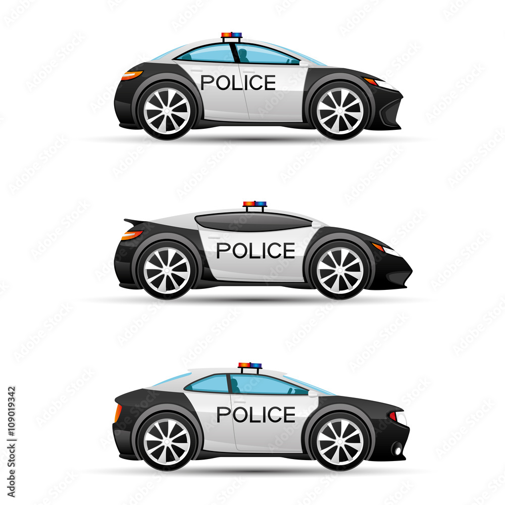 Wall mural police cars.