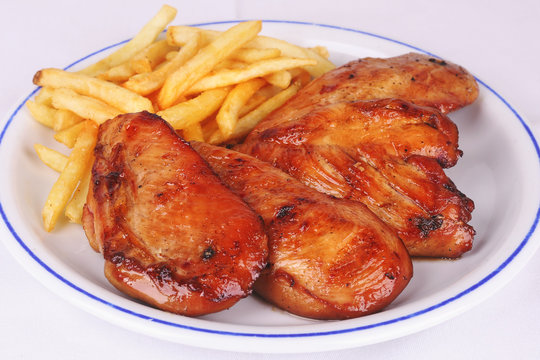 Chicken with french fries