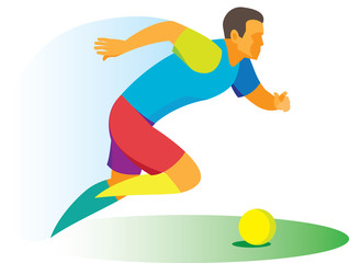 A young player rapidly pushing forward