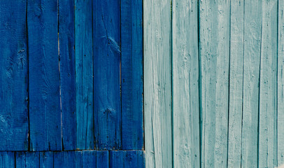 blue wooden aged fence