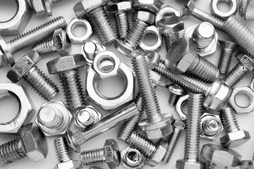 steel bolts forming a texture