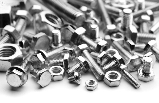 steel bolts forming a texture