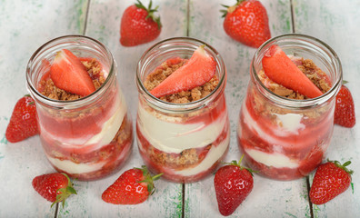 Dessert with strawberries