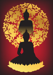 Buddha silhouette vector illustrator