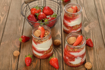 Dessert with strawberries