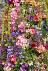 Abstract background of flowers. Close-up