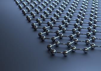 Fototapeta premium 3D Rendering of Graphene Surface on Dark Background