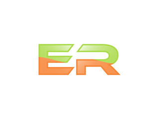 Green Orange shiny ER letters