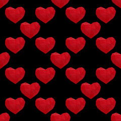 hearts low poly seamless