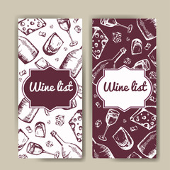 Design for wine list. Restaurant template for invitation, menu, banner or etc. Wine concept design. Vector illustration