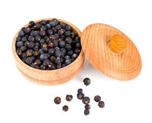 Dried Fruits of Juniper, Seasoning Isolated on White Background