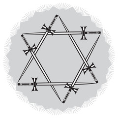 vector image of signs of swords