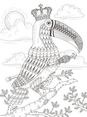 toucan adult coloring page © JoyImage