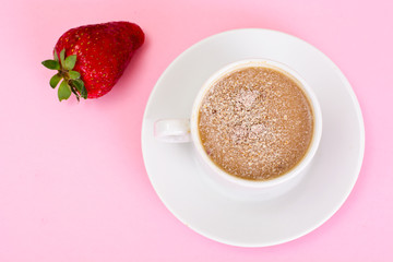 Cup of Coffee with Chocolate on Dark Background in Retro Vintage