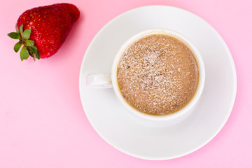 Cup of Coffee with Chocolate on Dark Background in Retro Vintage