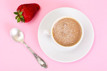 Cup of Coffee with Chocolate on Dark Background in Retro Vintage