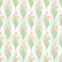 Seamless tulips pattern