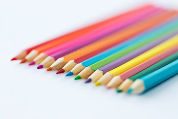 close up of crayons or color pencils