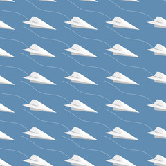 Seamless paper airplane pattern