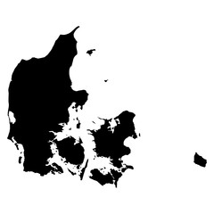 Denmark black map on white background vector