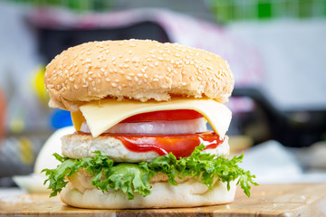 American cheese burger