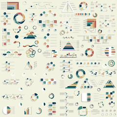 Naklejka premium Big set of different infographic elements