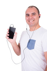 Man listening music