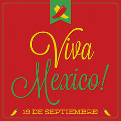 Retro style Mexican typographic card in vector format.