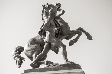 Obraz na płótnie Canvas Bronze statue of horse tamer, Vienna