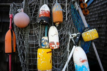 Lobster buoys in Rockport MA