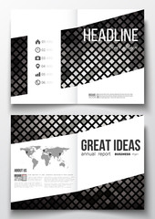 Set of business templates for brochure, magazine, flyer, booklet or annual report. Abstract polygonal background, modern stylish sguare design silver vector texture