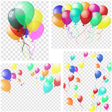 Transparent colorful balloons