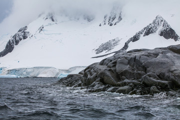 Fantastic landscapes of beautiful snow-capped mountains, Antarctica