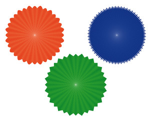 three geometric figures of