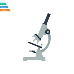 Flat design icon of chemistry microscope