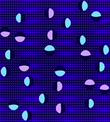 Blue halftone pattern with circles