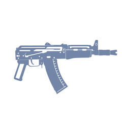 Naklejka premium Soviet automatic carbine, shortened assault rifle, russian automatic gun isolated on white, vector illustration