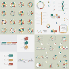 Naklejka premium Set of different charts and graphs for infographic 3