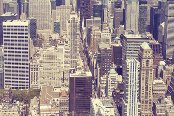 Panele Szklane  Vintage stylizowany obraz Manhattanu w Nowym Jorku.