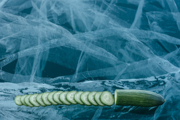 Cucumber on the ice.