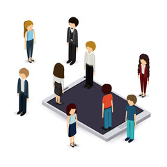 businesspeople isometrics design 