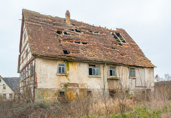 rundown old farmhouse