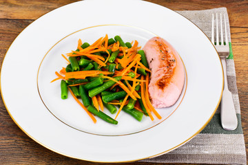Green Beans with Sausage Grill