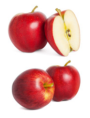 Collection of apple fruit isolated on white